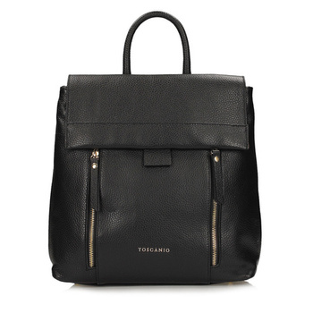 PLECAK DAMSKI TOSCANIO F267, SKÓRA NATURALNA, CZARNY