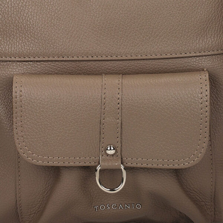 TOREBKA/PLECAK TOSCANIO A286, BEŻ, SKÓRA NATURALNA