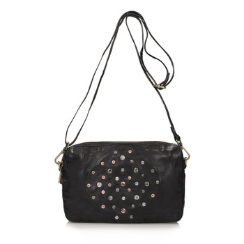 TOREBKA DAMSKA TOSCANIO 040, SKÓRA NATURALNA, CZARNY VINTAGE