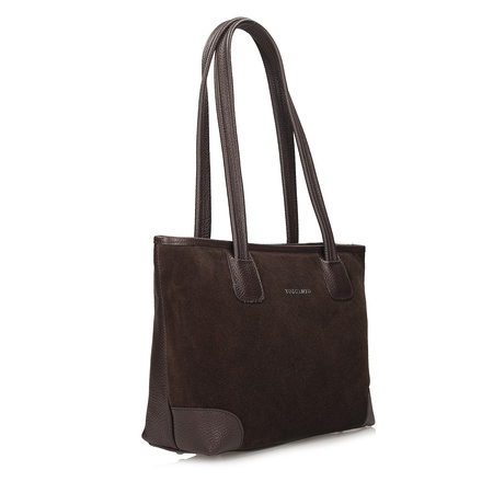 TOREBKA DAMSKA TOSCANIO G116, SKÓRA NATURALNA, CZEKOLADOWY BRĄZ