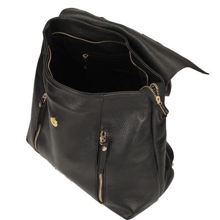 PLECAK DAMSKI TOSCANIO F267, SKÓRA NATURALNA, CZARNY