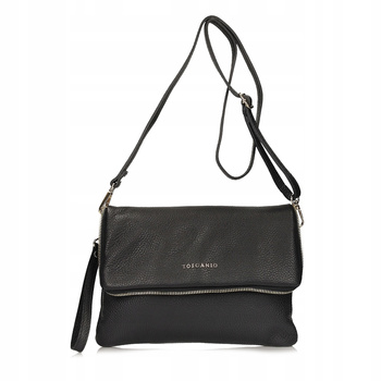 TOREBKA DAMSKA TOSCANIO F55, CZARNY, SKÓRA NATURALNA