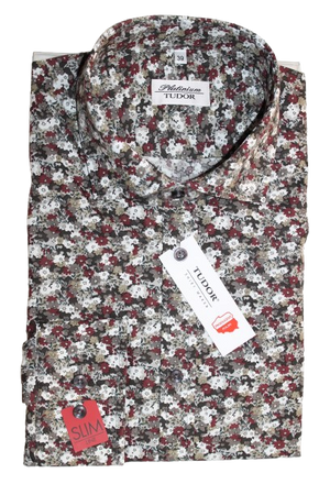 KOSZULA TUDOR DŁUGI RĘKAW SLIM 176/182, 100% BAWEŁNA