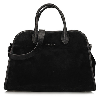 TOREBKA DAMSKA TOSCANIO G55, SKÓRA NATURALNA, CZARNY