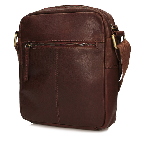 TOREBKA MĘSKA TOSCANIO T718, BRĄZ, SKÓRA