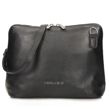 TOREBKA DAMSKA TOSCANIO F36, CZARNY, SKÓRA NATURALNA
