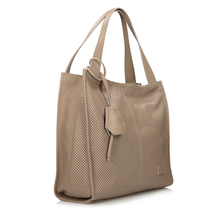 TOREBKA TOSCANIO G42, BEŻ, SKÓRA NATURALNA