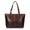 TOREBKA DAMSKA, SHOPPER TOSCANIO F258, BRĄZ, SKÓRA NATURALNA