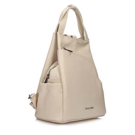 PLECAK DAMSKI TOSCANIO E97, SKÓRA NATURALNA, KREM