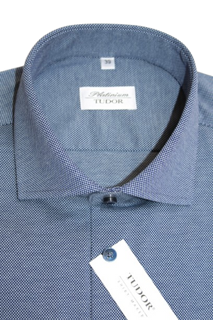 KOSZULA TUDOR DŁUGI RĘKAW SLIM 176/182, 100% BAWEŁNA, DZIANINA, STRUKTURA