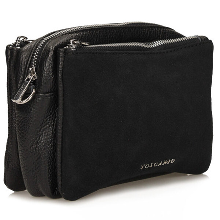 TOREBKA DAMSKA TOSCANIO G81, SKÓRA NATURALNA, CZARNY