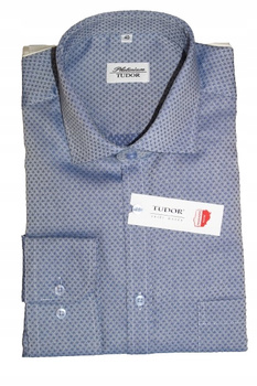KOSZULA TUDOR DŁUGI RĘKAW, REGULAR 40 176/182 100% BAWEŁNA. NIEBIESKI