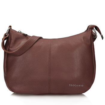 TOREBKA DAMSKA TOSCANIO F204, BRĄZ, SKÓRA NATURALNA