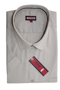 KOSZULA TUDOR KRÓTKI RĘKAW REGULAR, BEŻ 47 176/182