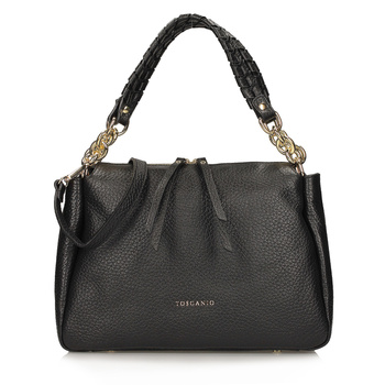 TOREBKA DAMSKA TOSCANIO F249, CZARNY, SKÓRA, NATURALNA