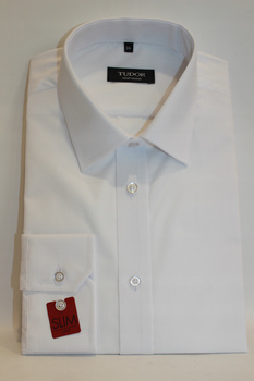 KOSZULA TUDOR DŁUGI RĘKAW BIAŁA SLIM 40 - 176/182