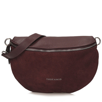 TOREBKA DAMSKA TOSCANIO F274, SKÓRA NATURALNA, BORDOWY