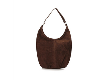 TOREBKA DAMSKA TOSCANIO A284, CZEKOLADA, SKÓRA ZAMSZOWA