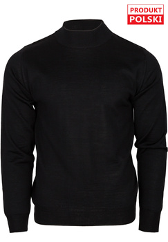 SWETER, PÓŁGOLF MĘSKI M&M T-1147 CZARNY, WEŁNA 
