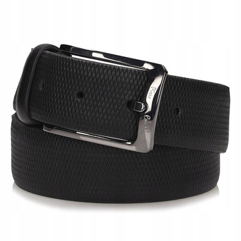 PASEK MĘSKI PIERRE CARDIN 9012, CZARNY, SKÓRA, 110