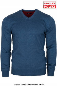 SWETER MĘSKI M&M, JEANS 1235A-590 SEREK