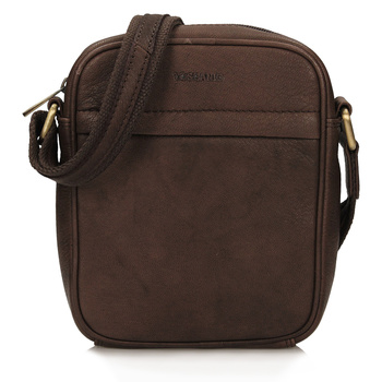 TOREBKA MĘSKA TOSCANIO T1138, BRĄZ, SKÓRA