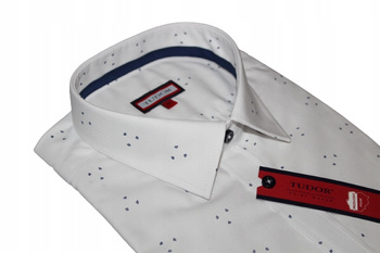 KOSZULA TUDOR, KRÓTKI RĘKAW SLIM 42 176/182, WZÓR