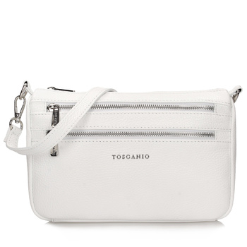 TOREBKA DAMSKA TOSCANIO F169, BIAŁY, SKÓRA NATURALNA