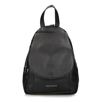 PLECAK DAMSKI TOSCANIO A186, SKÓRA NATURALNA, CZARNY