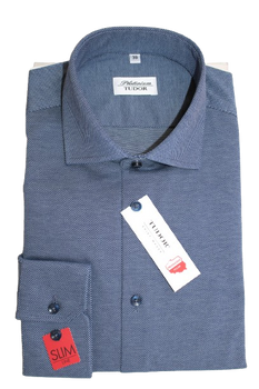 KOSZULA TUDOR DŁUGI RĘKAW SLIM 176/182, 100% BAWEŁNA, DZIANINA, STRUKTURA