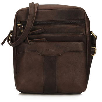 TOREBKA MĘSKA TOSCANIO T1149, BRĄZ, SKÓRA