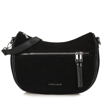TOREBKA DAMSKA TOSCANIO G139, SKÓRA NATURALNA, CZARNY