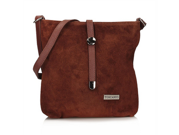 TOREBKA DAMSKA TOSCANIO A88 BRĄZ, SKÓRA NATURALNA, ZAMSZ