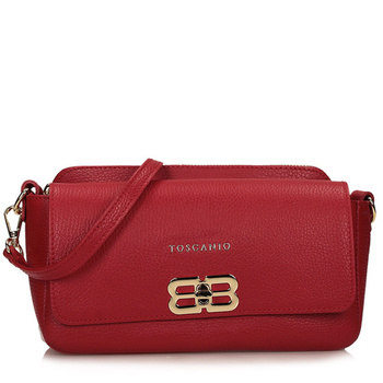 TOREBKA DAMSKA TOSCANIO F223 CZERWONY, SKÓRA NATURALNA