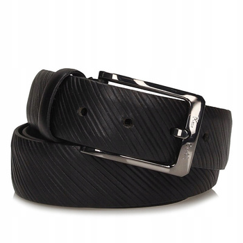 PASEK MĘSKI PIERRE CARDIN 9009, CZARNY, SKÓRA, 100