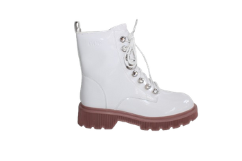 BOTKI GOE OO2N4105, BIAŁY, SKÓRA LAKIEROWANA