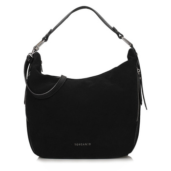 TOREBKA DAMSKA TOSCANIO G107, SKÓRA NATURALNA, CZARNY