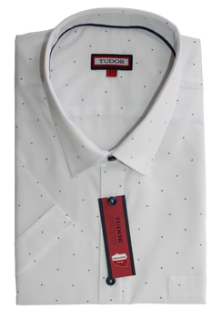 KOSZULA TUDOR KRÓTKI RĘKAW REGULAR, BIAŁA